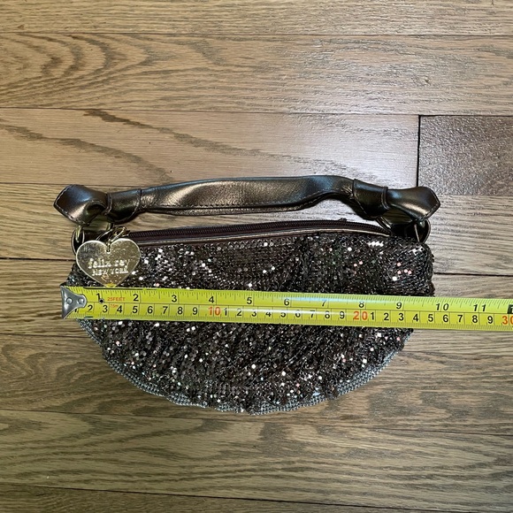 FELIX REY NEW YORK Mini Bronze Copper Metal Mesh Ruffle Evening Hobo Purse Bag - Picture 8 of 9